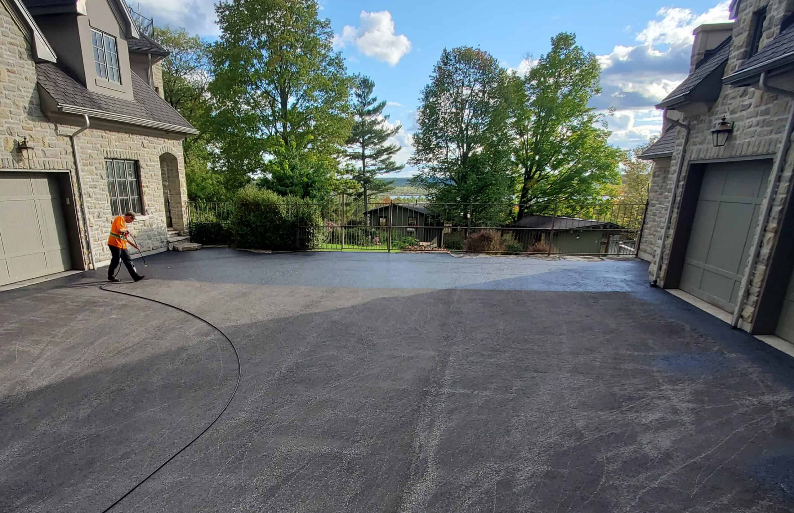 Residential driveway sealing before