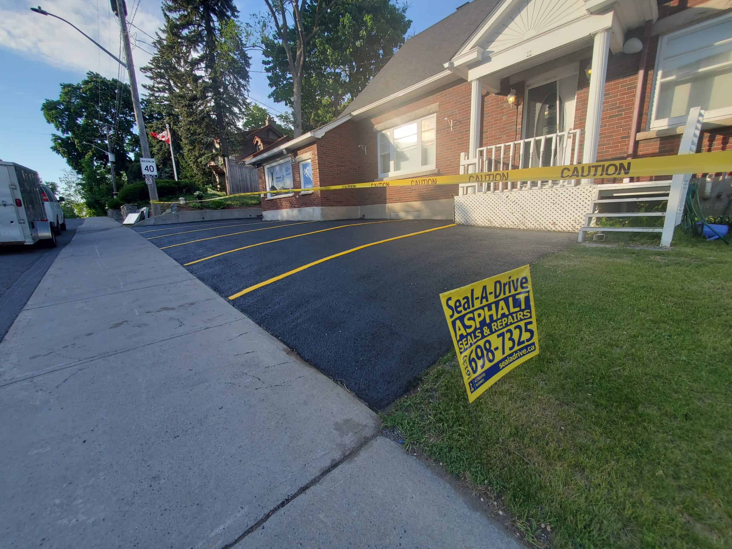 Residential driveway sealing after